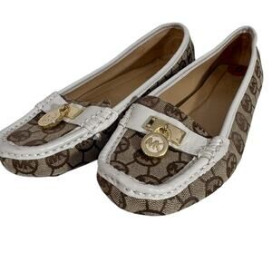 NEW!! "Michael Kors" Hamilton Loafer Moc‎ Jacquard Khaki/Vanilla SZ 6 Old Money
